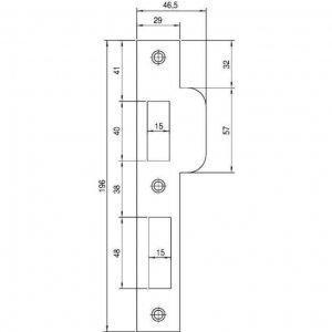 Nemef sluitplaat P 4219/17 rechthoekig Links