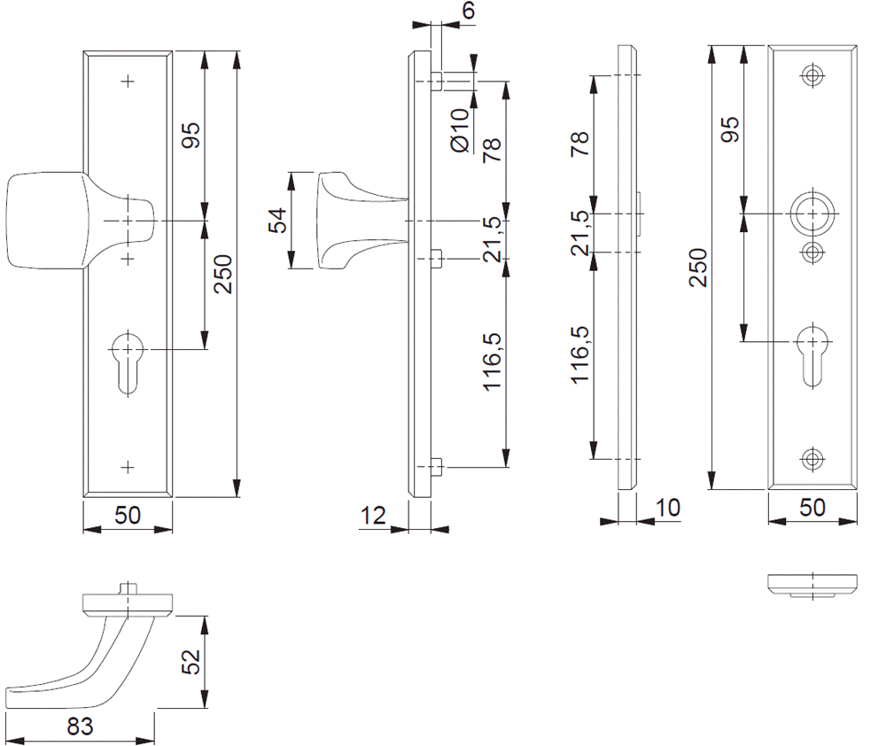 Hoppe VH langschild-wisselgarnituur F1 61G/2235/2214 PC-72 mm DD-50-55 mm Hoppe VH langschild-wisselgarnituur F1 61G/2235/2214 PC-72 mm DD-50-55 mm - Afbeelding 2