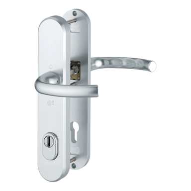 Hoppe VH langschild-krukgarnituur F1 1710/3236ZA/3214 RF PC-92 mm DD-50-55 mm Hoppe VH langschild-krukgarnituur F1 1710/3236ZA/3214 RF PC-92 mm DD-50-55 mm