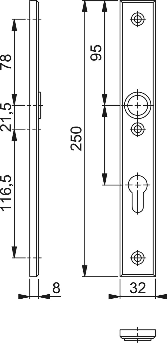 Hoppe VH binnensmalschild F1 2276 met krukgat PC-72 mm Hoppe VH binnensmalschild F1 2276 met krukgat PC-72 mm - Afbeelding 2