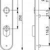 Hoppe VH buitenschild F1 3236ZA met krukgat PC-55 mm Hoppe VH buitenschild F1 3236ZA met krukgat PC-55 mm