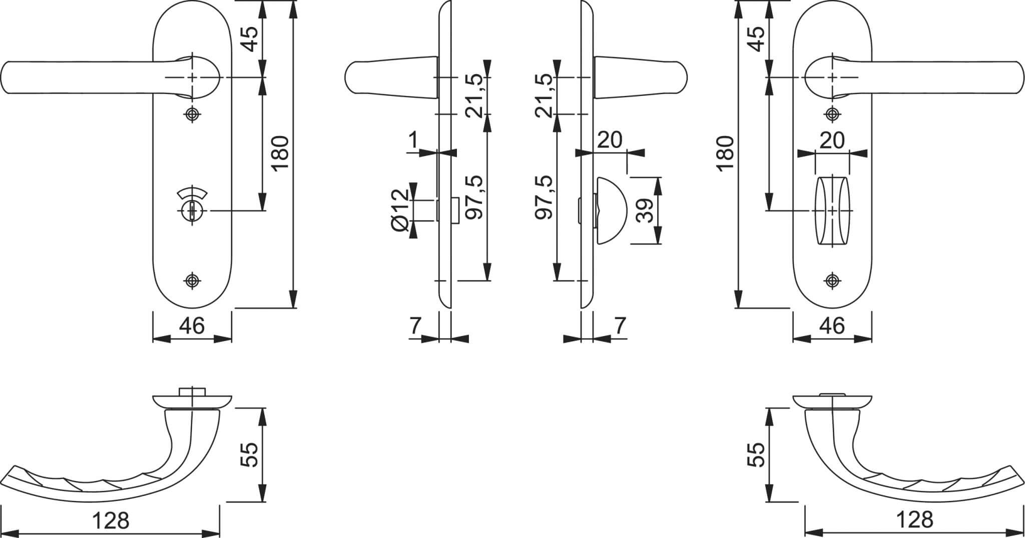 Hoppe binnendeurgarnituur F1 1710/273KP Tokyo WC 8×63 DD 37-42 mm Hoppe binnendeurgarnituur F1 1710/273KP Tokyo WC 8x63 DD 37-42 mm - Afbeelding 2