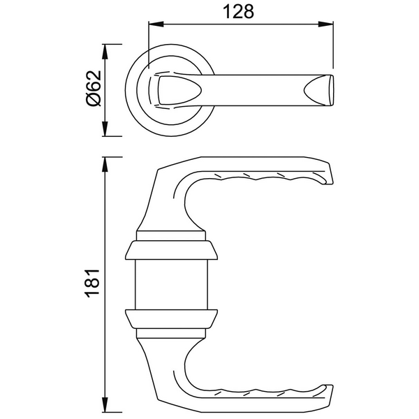 Hoppe HCS binnendeurbeslag krukgarnituur F1 toilet A113 London opdek Hoppe HCS binnendeurbeslag krukgarnituur F1 toilet A113 London opdek - Afbeelding 2