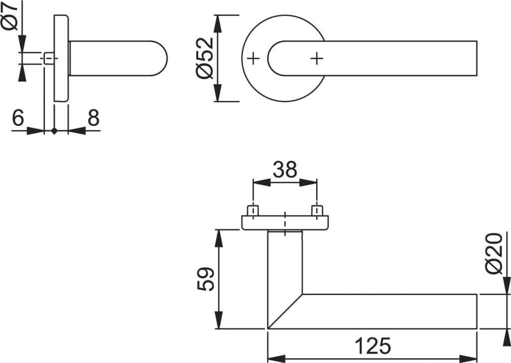 Hoppe binnendeurgarnituur F69 RVS E1400Z/42KV Amsterdam loop DD 37-42 mm Hoppe binnendeurgarnituur F69 RVS E1400Z/42KV Amsterdam loop DD 37-42 mm - Afbeelding 2