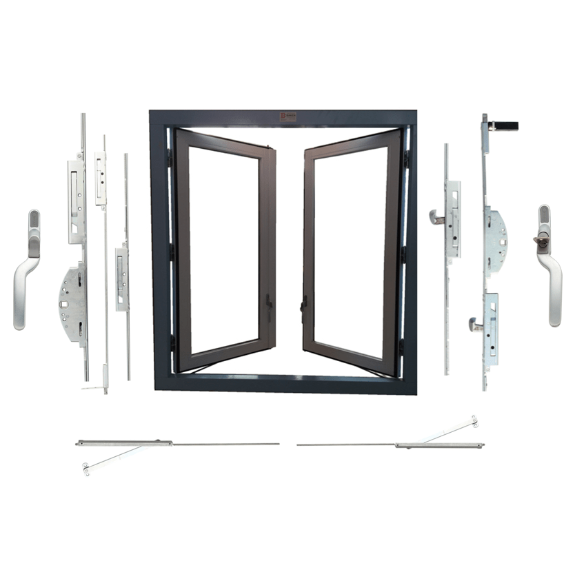Compleet Habo VH stolp-draairaambeslag 972SP/972MKP BxH 280-1080 x 1201-1800 mm Compleet Habo VH stolp-draairaambeslag 972SP/972MKP BxH 280-1080 x 1201-1800 mm