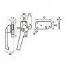 Ivana raamsluiting 3319-81-92 met cilinderslot en sluithaak Links F2