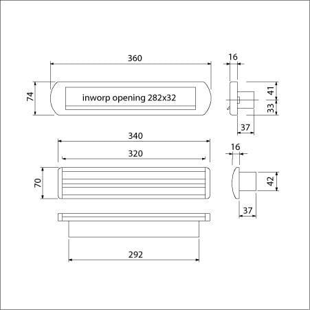 Ami Briefplaat EP 975 Climate Comfort F1 met schacht en tochtklep 400574 Ami Briefplaat EP 975 Climate Comfort F1 met schacht en tochtklep 400574 - Afbeelding 2