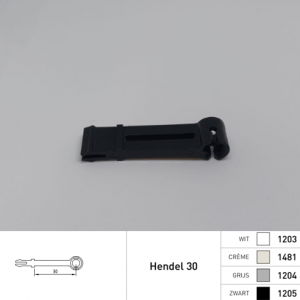 Duco hendel 30 mm zwart 1205