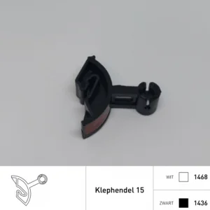 Duco klephendel 15 mm zwart 1436