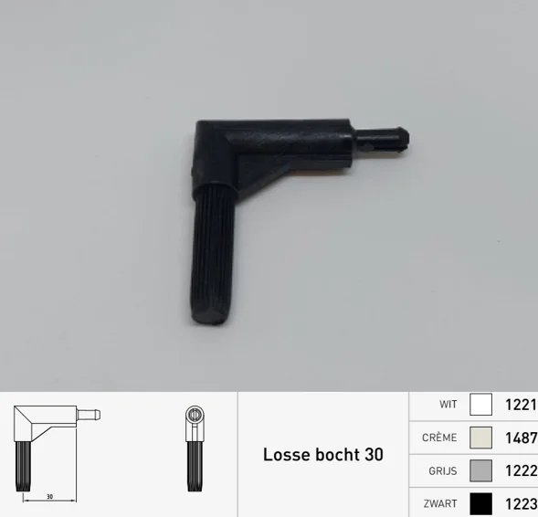Duco losse bocht 30 mm zwart 1223