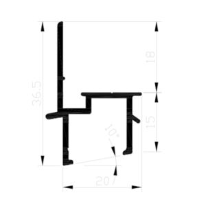 Beglazingsprofiel Lu-G7.G geanodiseerd Beglazingsprofiel Lu-G7.G geanodiseerd